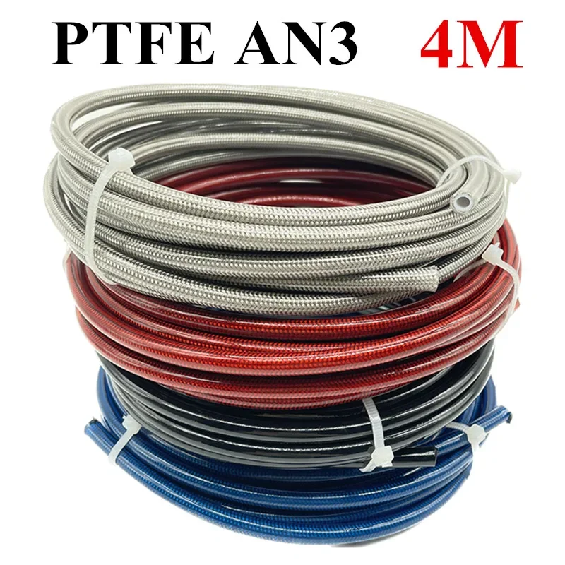Ptfe Tape Thread - 4M AN3 バイク用編組ステンレス鋼ナイロンブレーキラインホース 油圧ホース PTFEブレーキライン ガスオイル燃料チューブパイプ