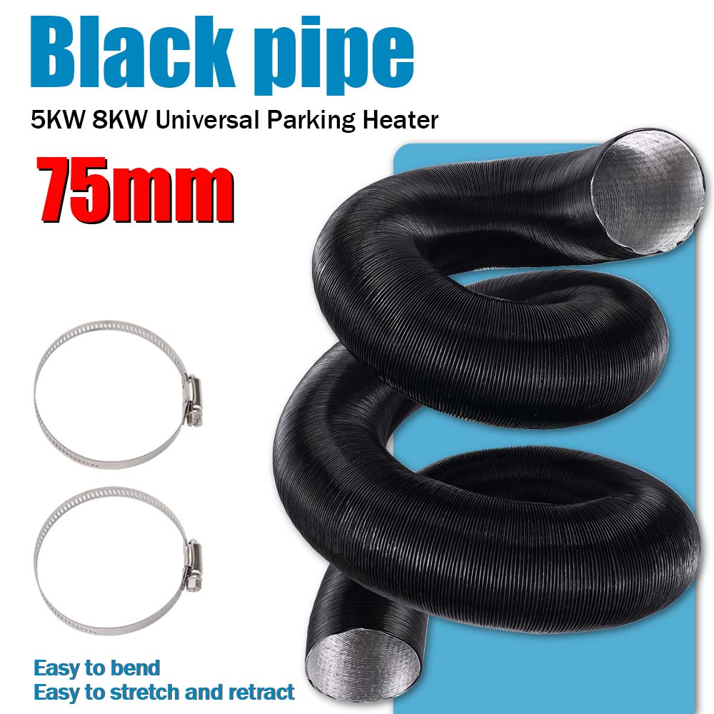 Flexible Hose Braided - 75 ミリメートルエアディーゼルパーキングヒーターダクトパイプチューブホース 100/200/300 センチメートル長さパーキングヒーター用フレキシブル排気管チューブ拡張可能