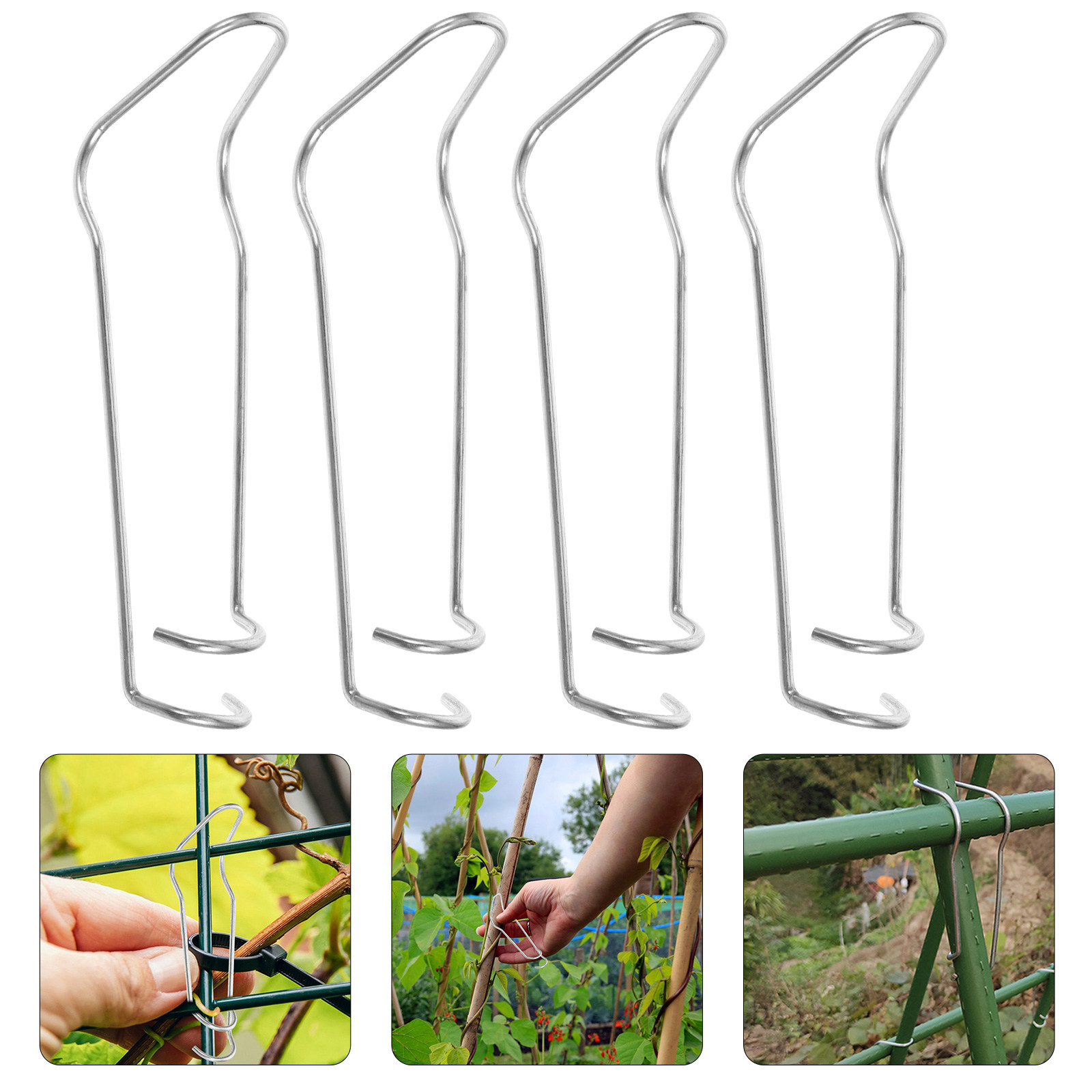 Plastic Pipe Clip - 20個入り 16mm トレリスコネクター スチールパイプクリップ シルバー プラントバックル