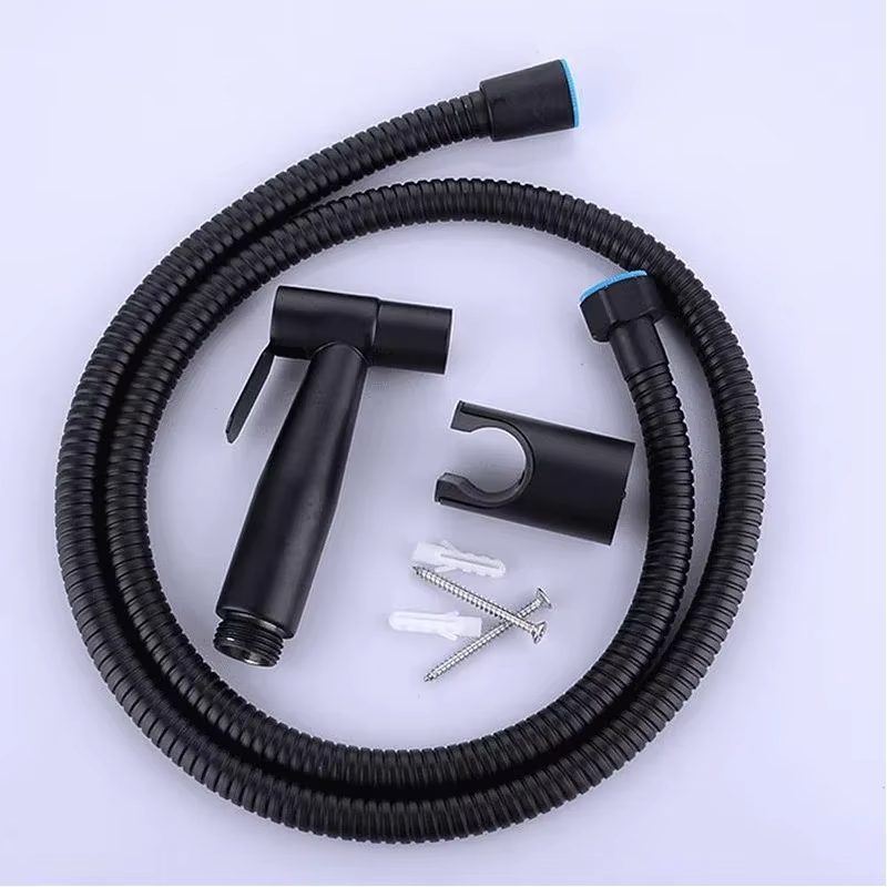 Toilet Fill Valve - トイレビデ蛇口ブラックハンドヘルドスプレーヤーステンレス鋼バスルームハンドビデスプレーヤーセットホーストイレセルフクリーニングシャワーヘッド