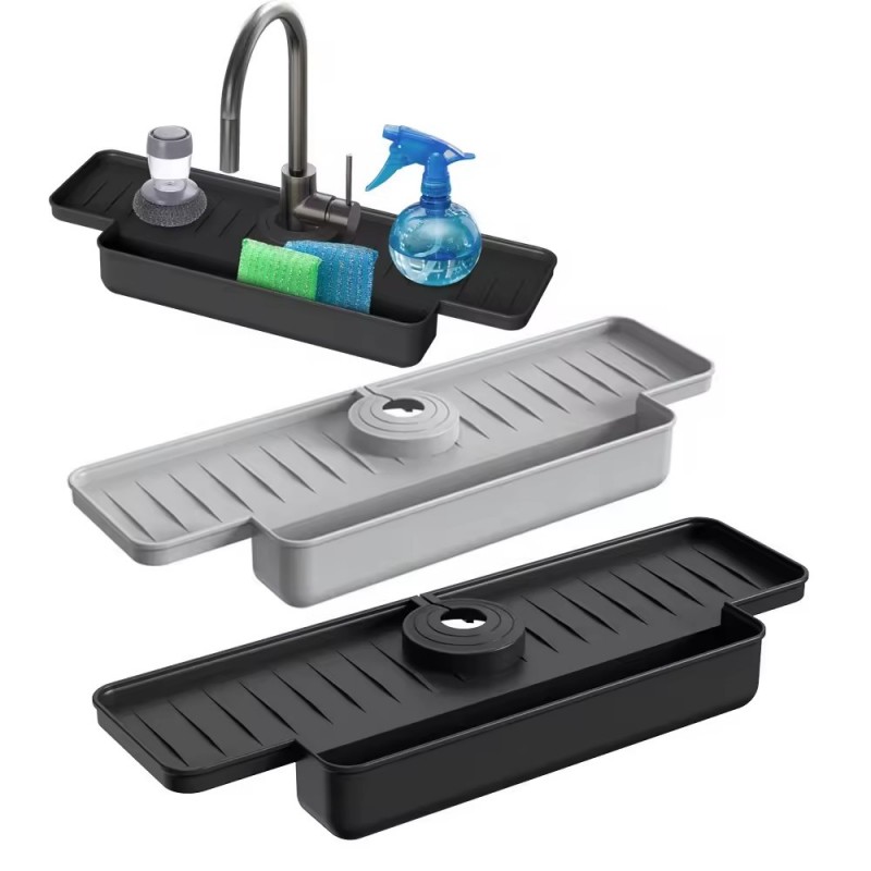 Silicone Tap Washer - アップグレードされたシリコンシンク蛇口スプラッシュガード排水ラックスポンジホルダーキッチンカウンター洗面台とバスルーム用