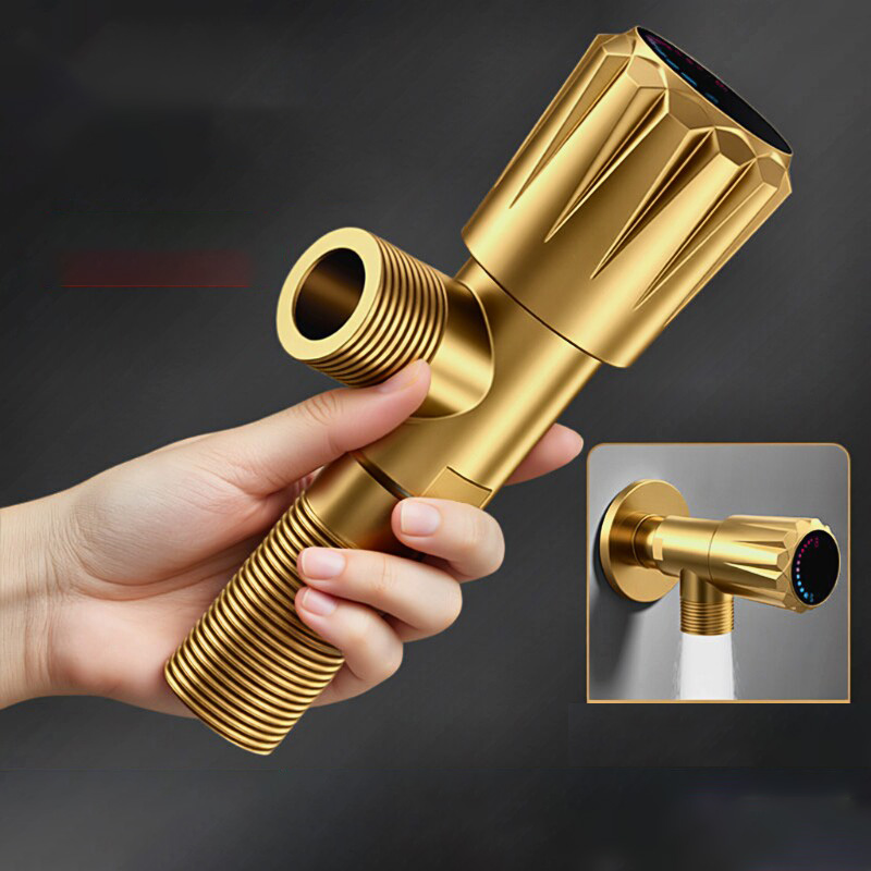 Toilet Fill Valve - 真鍮製高流量アングルバルブ 温冷水用三角バルブ 厚型漏れ防止ストップバルブ トイレの蛇口 浴室配管用