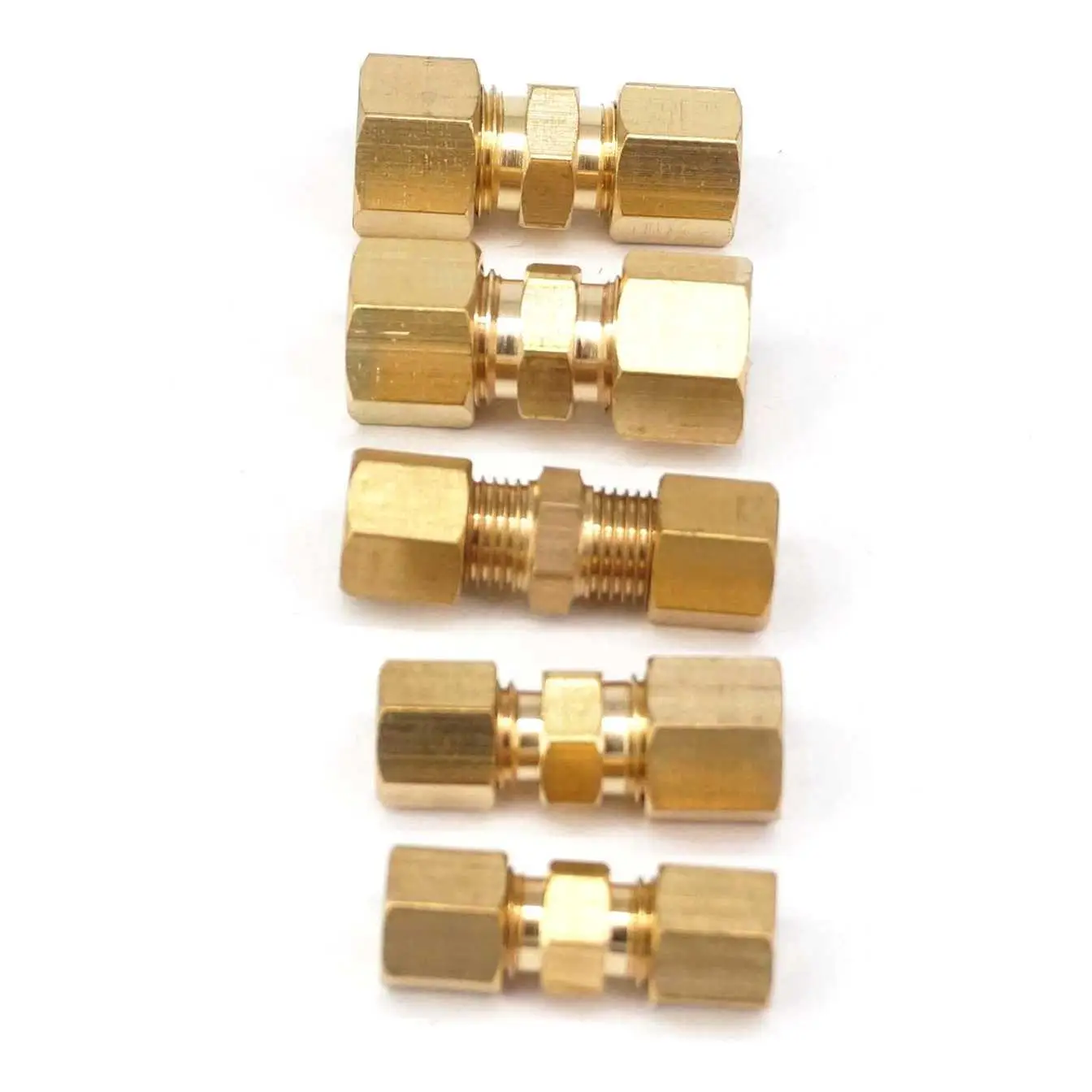 Compression Fitting Brass - 真ちゅう製パイプo.dコネクタ付きコンプレッションフィットチューブ,1/8 