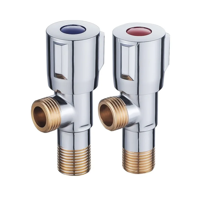 Toilet Fill Valve - 温水冷水兼用ストップバルブ 高品質クイックオープン蛇口バルブ 浴室キッチン洗面台用 1/2インチ銅製アングルストップバルブ