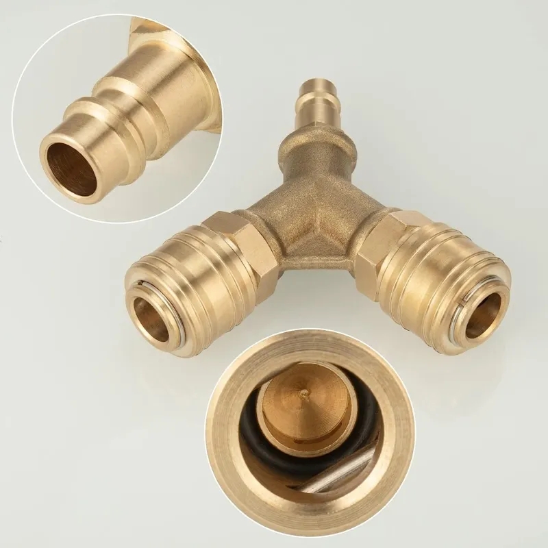 アップグレードされた圧縮空気分配器 2 ウェイ 2 カップリ - Compression Fitting Brass のレビューと価格