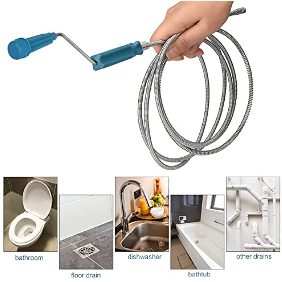 伸縮式ハンドル付きフレキシブルスチール製排水管クリーナースネ - Drain Snake Flexible のレビューと価格