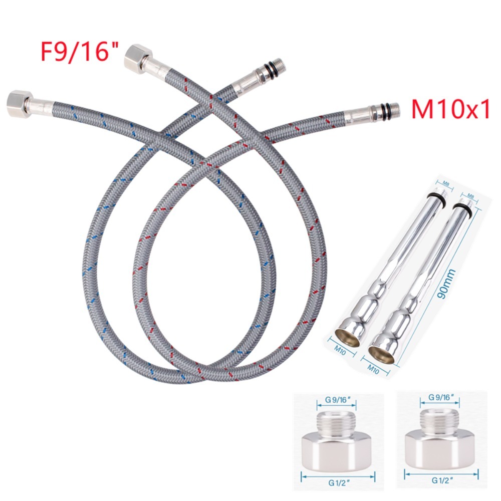 2 個のフレキシブル配管パイプ G1/2 G9/16 冷温混 - Flexible Hose Braided のレビューと価格