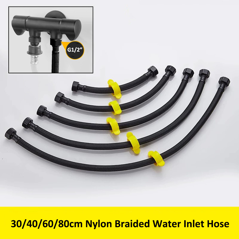 G1/2インチ ブラック 30/40/60/80cm ナイロ - Flexible Hose Braided のレビューと価格