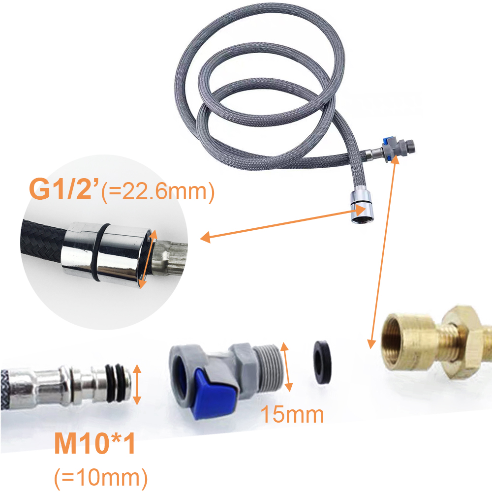 ナイロン編組のキッチンホースの交換,g1/2 m10/m15 - Flexible Hose Braided のレビューと価格