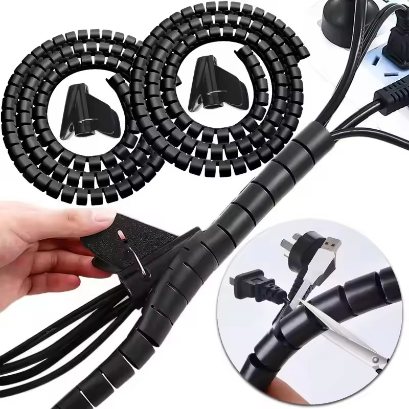 2 メートル柔軟なスパイラルケーブルオーガナイザークリップ収 - Plastic Pipe Clip のレビューと価格