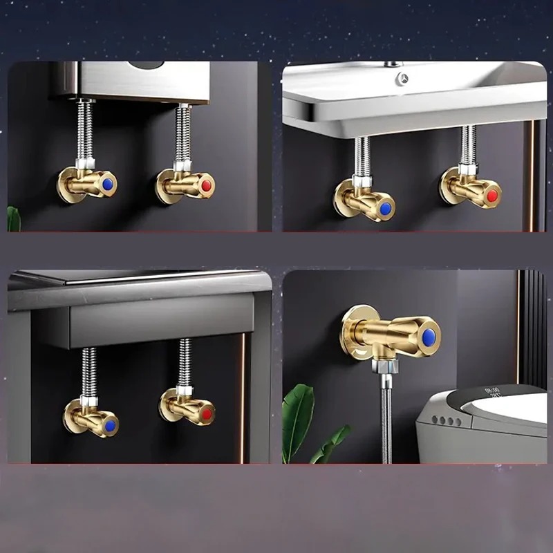 真鍮製高流量アングルバルブ 温冷水用三角バルブ 厚型漏れ防止 - Toilet Fill Valve のレビューと価格