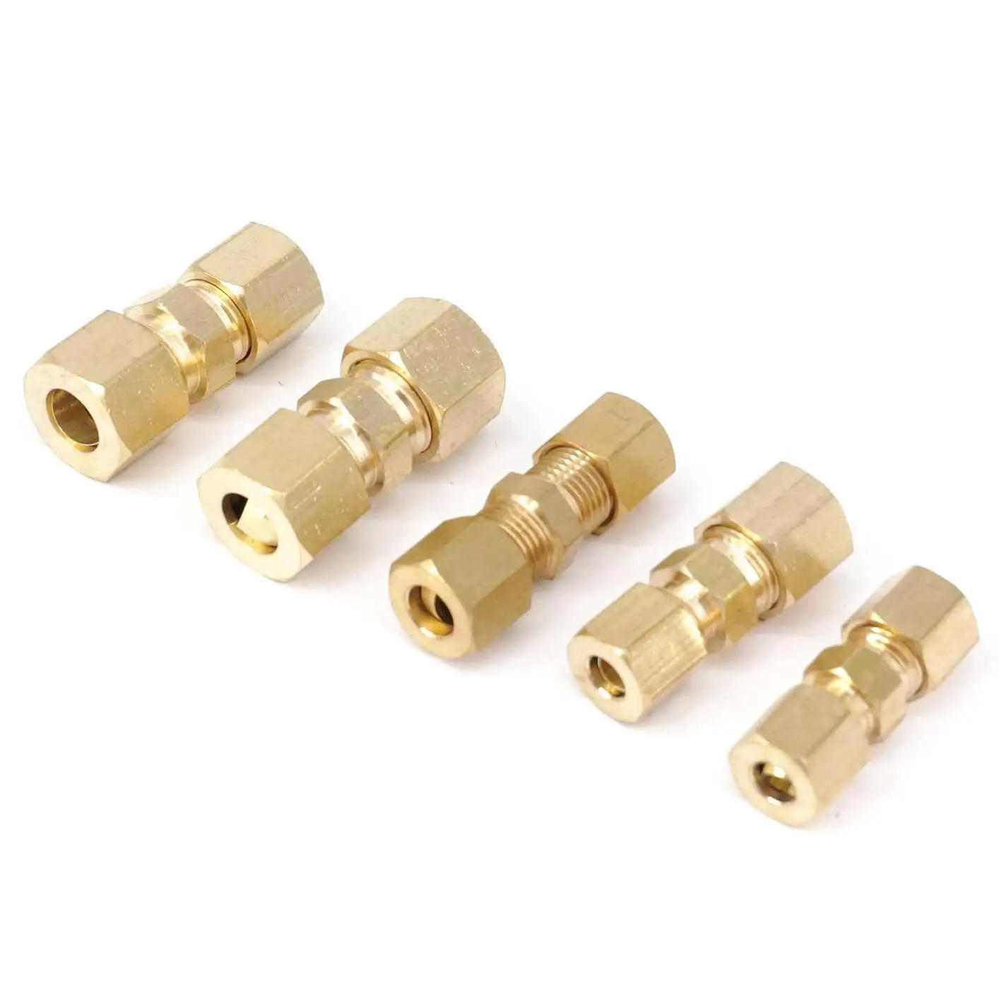 真ちゅう製パイプo.dコネクタ付きコンプレッションフィットチ - Compression Fitting Brass のレビューと価格