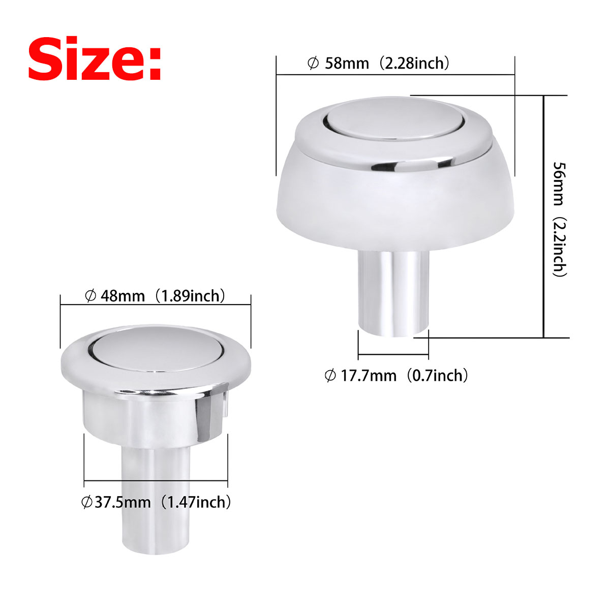 1 個/2 個 48 ミリメートルトイレシングルプッシュボタ - Toilet Fill Valve のレビューと価格